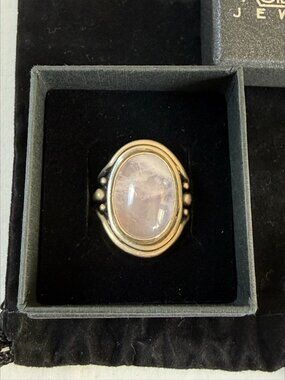 Acid Queen OOAK Warrior Ring Rose Quartz Pink Sterling Silver Handmade Size 6